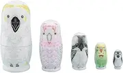 jojofuny 5pcs Wooden Nesting Dolls Owl Matryoshka Russian Dolls Matryoshka Dolls Toy for Holiday Christmas Kids Party Favor
