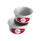 Set of 2 Silver Baking Pans for Cakes and Pizzas Compatible with Air Fryers