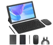 2 in 1 Tablet 10 Inch Android 14 OS Tableta, Tablets with Keyboard, Mouse, Case
