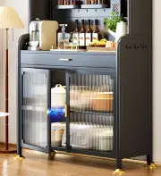 Joybos® Freestanding Kitchen Pantry Storage Cabinet with Pegboard Wall