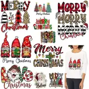 Christmas Iron On Decal Heat Transfer Patches for Clothing Iron On Transfer V...