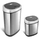【NINESTARS】 現代極簡不銹鋼感應式垃圾桶50L+12L(買大送小/自動開闔/緩降減音/超大容量)
