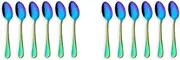 Rainbow Color TeaSpoons Coffee Spoon Mini Cake Spoon Stainless Steel Set of 12 Pieces (Coffee Scoops)