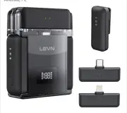 LEVN Wireless Lavalier Microphone, Microphone for iPhone with Charging Case,...