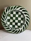 MIKASA Set of 4 Checkered Melamine 8.5" Salad Plates Summer Green NEW