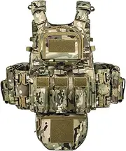 [vAv YAKEDA] YAKEDA Tactical Outdoor Training Vest - Molle Vest With Multi-Functional Pouches For Training, Hunting & Hiking, Cp, One Size