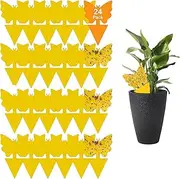 [H HOME-MART] 24 Pack Yellow Dual Sided Gnat Trap Sticky Fruit Fly Fungus Gnat Traps Fly Trap with Twist Ties, Insect Catcher Sticky Board for Mosquitoes, Houseplant, Garden