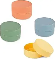 4 Pcs Travel Soap Box Holder Case, Portable Leak Proof Round Soap Dishes Container with Lid for Shower Gym Bathroom (4 Small)
