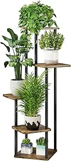 [AZERPIAN] Plant Stand 5 Tier Indoor Metal Flower Shelf for Multiple Plants Corner Tall Flower Holders for Patio Garden Living Room Balcony Bedroom, Black (5 Tier-Black)