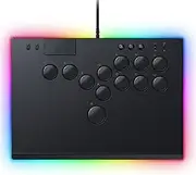 Razer Kitsune All-Button Arcade Controller: For PS5 / PlayStation 5 & PC - Low-Profile Optical Switches - Slim Form Factor - Removable Top Plate - Chroma RGB Lighting - USB Type C - Black