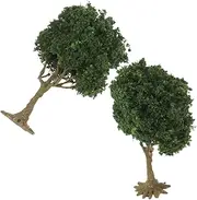 2 Pcs Landscape Tree Model Railway Model Trees Model Railroad Trees Mini House Decoration Prop Miniature Tree Landscape Miniature Landscape Crafting Plants Model Green Plastic