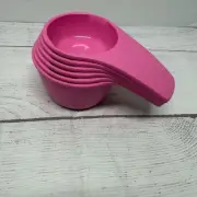 NEW Tupperware Measuring Cups Set of 6 Pink - Baking Tools