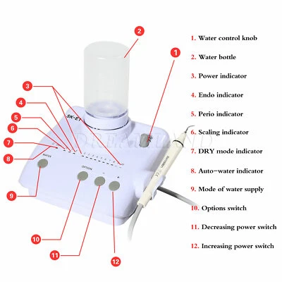 SKYSEA SK-E1 Dental Ultrasonic scaler +2 Bottles + Tips + Handpiece for EMS CE