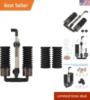 Aquarium Double Sponge Filter, Comes with 2 Spare Sponges S