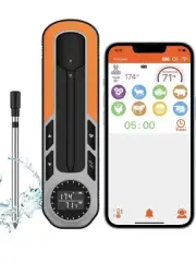 Smart Meat Thermometer with Bluetooth Wireless 500Ft Range for Oven Grill