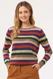 Alex Road Tripper Lurex Stripe Sweater--SUG-K0187