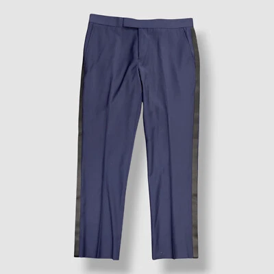 Brooks Brothers Men's Blue Classic-Fit Stretch Tuxedo Suit Pant Size 34W 30L