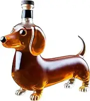 Whiskey Bottles, Funny Whiskey Glass Bottle Dachshund-Shaped, Animal Statue Decor, Wine Container Dispenser Shelf Ornament for Wedding, Birthday, Housewarming