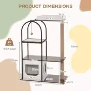 118 cm Cat Tree Tower with Metal Frame and Plush Bed - White