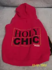 Pet Hoodie By Christian Siriano Size Small Chest Girth 15" - 19"-"HOLY CHIC" New