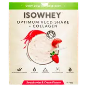 Isowhey Optimum VLCD + Collagen Shake Strawberry & Cream 18 x 55g