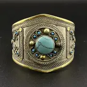 Stunning Hand Carved Afghan Traditional Outstanding Turquoise Bangle Cuff