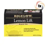 1x Box Bigelow Lemon Lift Natural Black Tea | 20 Pouches Per Box | 1.37oz