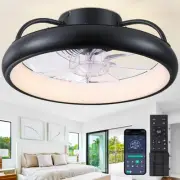 Ceiling Fans,Flush Mount Ceiling Fans with Lights and Remote Control, Low Pro...