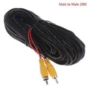 RCA Male Female Car Reverse Rear View Camera Video Extension Cable Cord black Male to male 20 meters