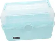 TOKIDNY Multi-layer Storage Box Bottle Handles Small Kit Office Kit Container Office Storage Bins Car Kit Storage Boxes Plastic Blue