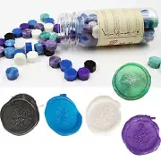 80 Pieces Colorful Mixed Color Sealing Wax Beads for Wax Seal Stamp Blue Green V