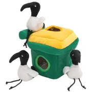 Zippy Paws Zippy Burrow Bin Chicken in Wheel Bin Interactive Dog Squeaker Toy