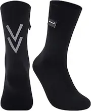 [RANDY SUN] Waterproof Socks Men Women Waterproof Socks Breathable Cold Resistant Outdoor Water Sports Bicycle Hiking Trail Rowing Skiing Cycling Hiking Golf 1 Pair, Mid-Calf+Merino Wool Lining