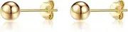 [ToHeart] Stud Ball earrings Women Hypoallergenic Gold Flat Back Stud Earrings