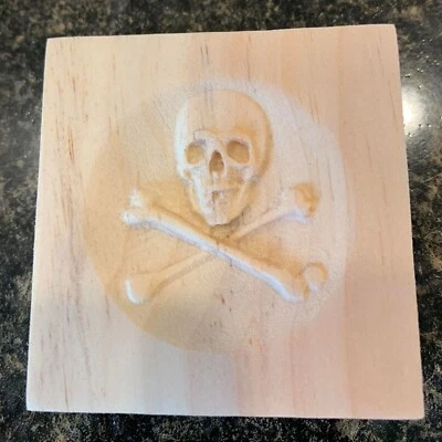Skull & Crossbones 2 Engraving Trim Wood Corner Block Door Trim Window Trim