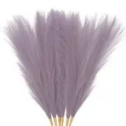 6-Pack Faux Pampas Grass 21.7 Inch for Home Decor/Wedding [Purple]