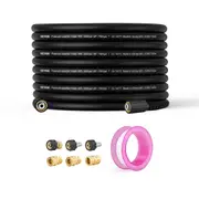 Pressure Washer Hose, 100FT, 1/4" Kink Free M22-14mm Brass Thread Replacement For Most Brand Pressure Washers, 3/4'' Bending Radius, 4200 PSI Heavy Duty Power Washer Extension Replacement
