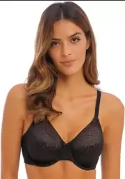 NWT! Wacoal Back Appeal Underwire Bra - 42DD New Black Floral Lace Pattern
