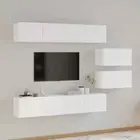 4-Piece Set Wooden TV Cabinet Entertainment Unit Stand Wall Storage Shelf Rack