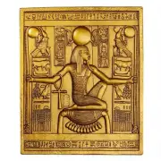 18th Dynasty Egyptian Pharaoh Tutankhamen King Tut Golden Wall Stele Plaque