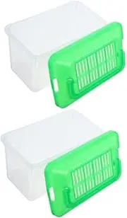 SUPVOX 2pcs Portable Fish Container Tortoise Tank Small Reptile Carrier for Travel Temporary Habitat Lid for Turtles Fish and Hamsters