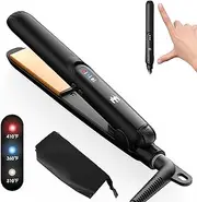 Elilier Mini Flat Iron, 0.7 Inch Ceramic Small Hair Straightener for Short Hair Curls Bangs, Portable Travel Iron Dual Voltage with Travel Pouch, 3 Temperature Adjustable