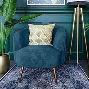 Sofa Armchair Accent Chair Upholstered Velvet Fabric Luxury Sofa Lounge Couch, Blue