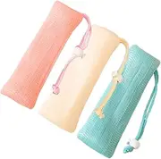 DECORNIJIA 3Pcs Multi Layer Soap Saver Bags Exfoliating Mesh Soap Pouches for Handmade Facial Soap Convenient Drawstring Design for Easy Hanging Storage Creates Bubbles Cleans