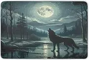 Wolf Moon Night Blue Waterproof Mattress Pad, Soaker Pads for Beds for Adults Washable, Bed Pad for Incontinence