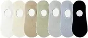 RYZGOJV 7 Pairs Cotton Women Socks, Super Low Cut Liner Socks, Non-slip Hidden Invisible Boat Socks for Girl-A01, Multicolor, Medium
