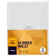 J.Burrows Binder Document Wallet A4 Clear 3 Pack