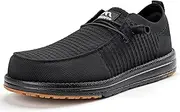 [Sosenfer] Safety Shoes Men's Steel Cap Shoes Work Shoes Loafers Slip Without Laces Non-Slip Comfortable Lightweight Breathable, 1911 Black, 8.5 AU