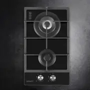 Devanti Gas Cooktop 30cm 2 Burner Black
