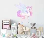 3D Unicorn Wings G906 Animal Wallpaper Mural Poster Wall Stickers Decal Honey